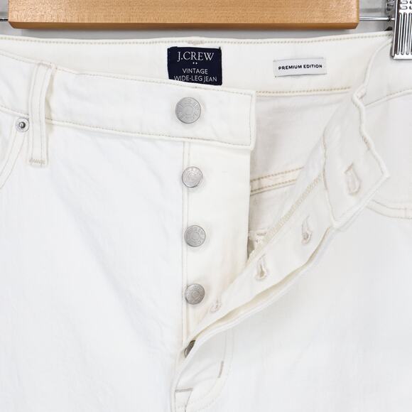 NWT J. Crew Factory Premium Edition Vintage Wide-Leg Button Fly Jean White 32 - Picture 10 of 12